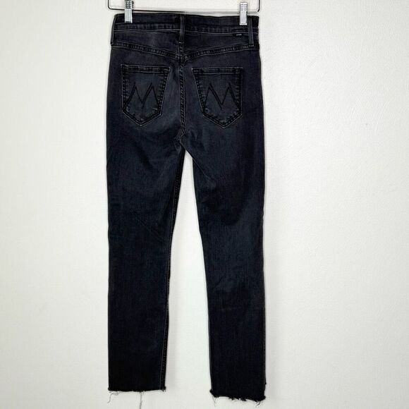 Mother Jeans Black The Mid Rise Dazzler Ankle Step Fray Lighting Up Lanterns - W - Picture 3 of 12